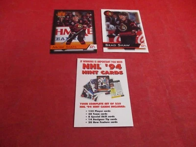 NHL '94 EA Sports Sega Genesis Hint Trading Card Insert Set of 3 - Image 1 of 2