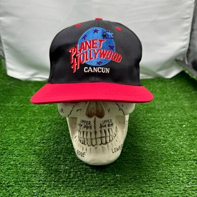 De Colección Planet Hollywood Cancún Sombrero Snapback Negro Rojo Bordado Años 90 Foto 1 de 4