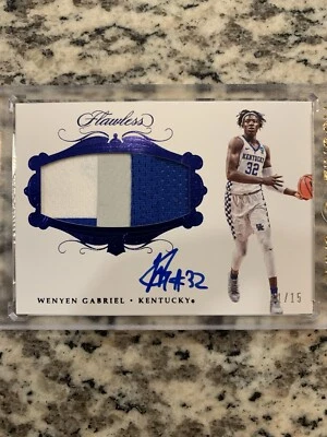 2018 Flawless Collegiate Sapphire /15 Wenyen Gabriel Kentucky Rookie Patch Auto - Image 1 of 4