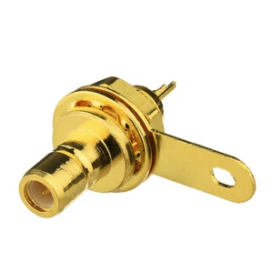 10x SMB Female bulkhead connector panel mount with nut and solder cup straight - Picture 1 of 3