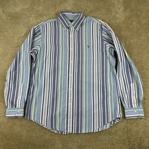 Polo Ralph Lauren Mens Shirt L Striped Oxford Long Sleeve button preppy Pastel - Picture 1 of 15
