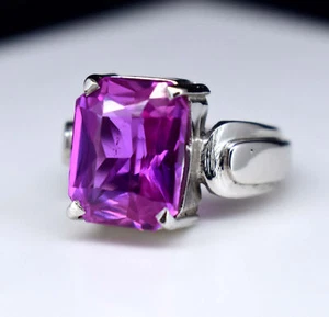 Flawless Vivid Pink Ruby 925 Sterling Silver Wedding Ring Best Gift For Her - Picture 1 of 8
