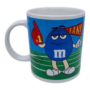 VTG M&M Mug Blue Football Field Sports Fan Blue Green Cheerleader Galerie 2003 - Picture 1 of 6