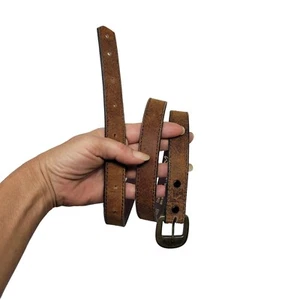 Vintage Brut-Can Unisex Western Wildleder schmaler Gürtel 41" camelbraun USA Rindsleder - Bild 1 von 8