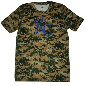 KC Royals MLB Digital Camo Shirt Majestic Cool Base ~Youth Size LG 14/16 - Picture 1 of 8