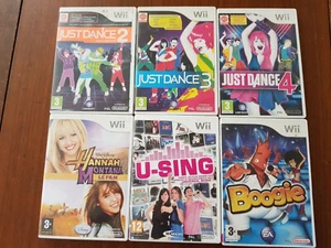 NINTENDO Jeux Wii Just Dance 2, 3, 4 - U-Sing - Boogie - Hannah Montana le film - Picture 1 of 8