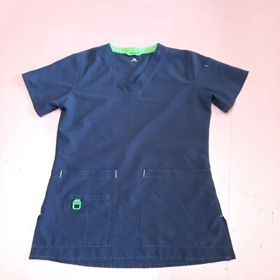 Cherokee Scrubs Women XS Blue Medical Nurse Workwear V Neck - Image 1 of 4