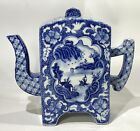 Blue and White Antique Export Blue Canton Teapot w/ Kangxi Mark