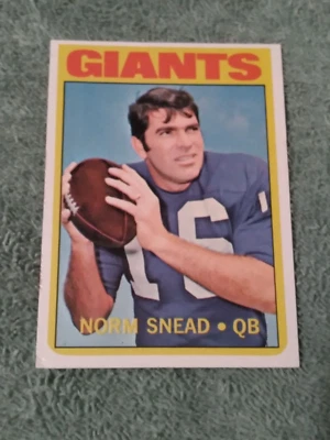 1972 Topps Football # 118 New York Giants Quarterback Norm Snead EX - Image 1 of 2