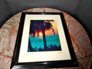 Key West Mallory Square Photo in Black Lacquer Frame Measure 16.25" H x 13.25" W - Picture 1 of 12