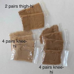 10 pairs JAPAN ST. REECIS Stocking Knee Hight & Thigh-Hi Beige one Size E1-491 - Picture 1 of 12