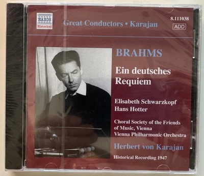 Johannes Brahms, Ein Deutsches Requiem (Von Karajan, Vienna Po (CD) - NEW SEALED - Imagem 1 de 2