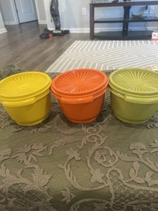 Konvolut 3 Tupperware Schüsseln orange gelb und grün - Bild 1 von 9