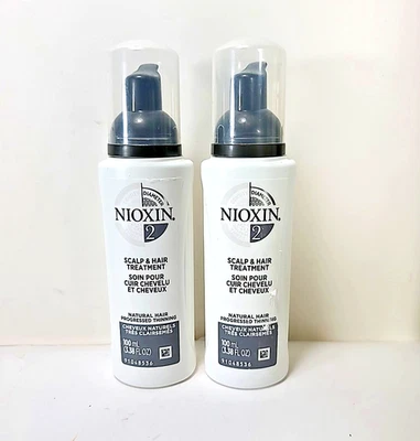Lote de 2 TRATAMIENTO PARA CUERO CABELLUDO Y CABELLO Nioxin Diámetro 2 Cabello Natural 3.38 OZ Cada NUEVO Foto 1 de 4