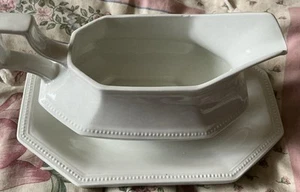 Sottopiatto barca Johnson Brothers Heritage White Ironstone Gravy Made in England - Foto 1 di 4