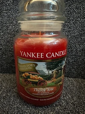 Yankee Candle Thank You Autumn Leaves 22 oz Collector's Edition Jar RARE - Image 1 of 2