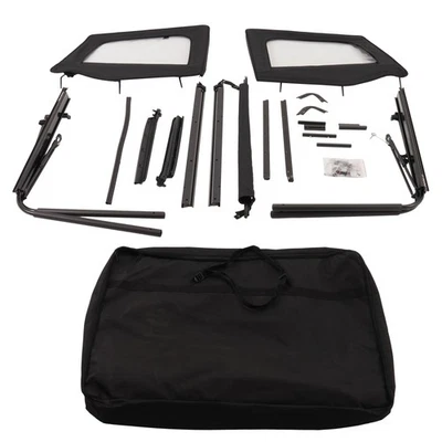 Fits 87-95 Jeep Wrangler YJ Soft Top Kit Front Upper Half Doors w/Tinted Windows - Image 1 of 4