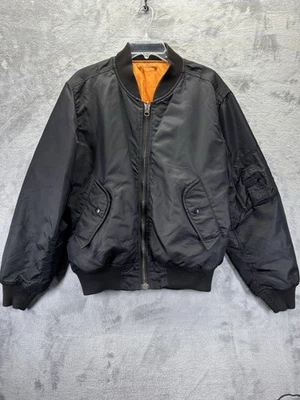 Jaqueta de voo intermediária vintage Spiewak & Sons Flyers MA1 média preta piloto - Imagem 1 de 4
