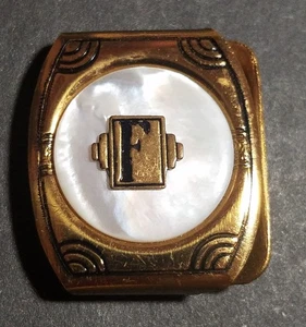 Hebilla de cinturón Lido vintage con inicial “F”, tono dorado con carcasa - Imagen 1 de 7