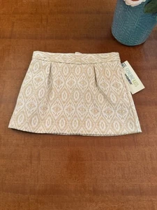 NWT Genuine Kids Skirt Girls 3T Gold Beige White Lined Pockets Zipper - Picture 1 of 5