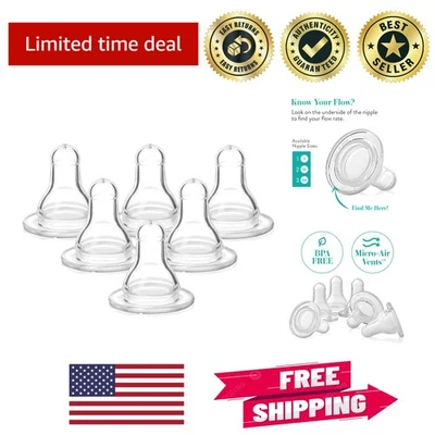 Mamilos clássicos de silicone de fluxo rápido sem BPA - Pacote com 6 para 8 + bebês - Imagem 1 de 4