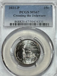 2021 P  PCGS MS67 Washington Crossing the Delaware Quarter - Picture 1 of 2
