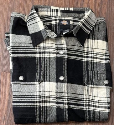 Chaqueta Camisa Dickies DuraTech Renegade Franela Mujer 2XL Negra a Cuadros Pesada Nueva Sin Etiquetas Foto 1 de 4