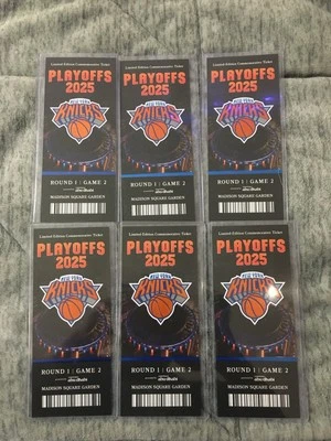 2025 New York Knicks Commemorative Ticket Game 2 Round 1 Playoffs MSG - Image 1 of 4