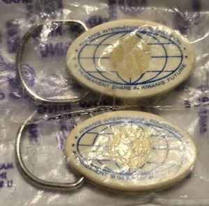 Vintage Keychain Kiwanis International Key Ring Lot Of 2 - NOS - Picture 1 of 3