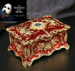 SANKYO RED TIN ALLOY RECTANGLE MUSIC BOX ♫ MUSIC OF THE NIGHT ♫ - Picture 1 of 3
