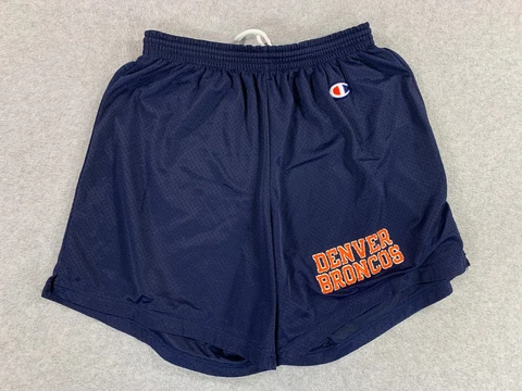Denver Broncos Vintage Champion Mesh Football Shorts (Men's Medium) Blue Cover
