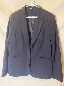 Liz Claiborne Business Jacket Blazer Womens Size 14 Navy One Button Office - Picture 1 of 3