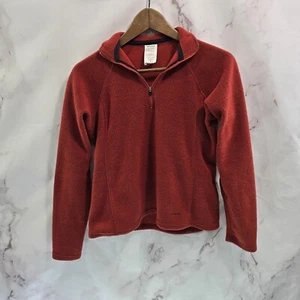 Patagonia Pullover Womens XS P Burnt Orange Rust Fleece Quarter Zip Vintage Y2K  - Picture 1 of 9