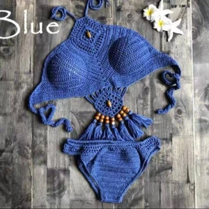 Handmade Crochet Small/Med bathing suit- Bikini- Crochet Bikini Set- Crochet Sum - Picture 1 of 4