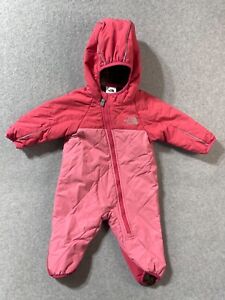 The North Face Snowsuit Infant Girl 3-6 Months Pink Hooded Baby