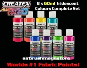 Createx Airbrush Colors 60ml Iridescent 8 Colour Set + Free Insured Post - Picture 1 of 9