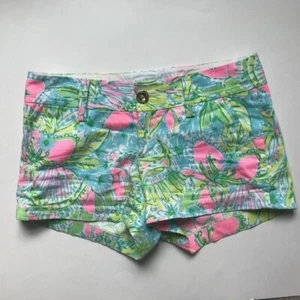 Lilly Pulitzer Walsh Shorts Pink Blue Green Yellow Size 00 Back Pockets - EUC - Picture 1 of 9