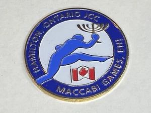 JCC Jew Maccabi Jewish Youth Team Sports Pin Hamilton Ontario Canada Menorah EHI - Picture 1 of 2