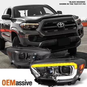 Fits 2016-2023 Tacoma TRD / Limited Sequential Smoked LED Projector Headlights - Picture 1 of 11