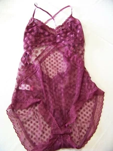 No Boundaries Intimates Women's Novelty Mesh Bodysuit XL Berry Stone - Picture 1 of 5