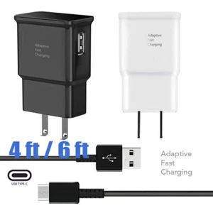 Fast Wall Charger Plug + USB Type C Cable For Samsung Galaxy S20 S8 S9 S10 Note - Picture 1 of 7