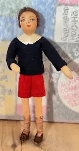 Bambola Stockinette vintage stile Erna Meyer in pantaloncini, 4,5" - Foto 1 di 5