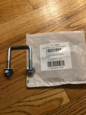 Juego de pernos en U cuadrados de 2", 2" en el interior, 3/8 varilla x 3" de largo, 3/8-16 roscas (2) en subasta Foto 1 de 4