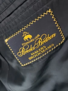Brooks Brothers Brooksease Mens 41L Black Gray Pinstripe Blazer Sport Jacket - Picture 1 of 13