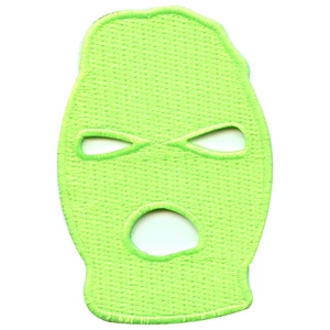 Neon Green Jackboys Ski Mask Embroidered Iron On Patch - Picture 1 of 2