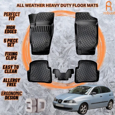 Alfombrillas de coche moldeadas en 3D para Seat Ibiza 2002-2008 para todas las estaciones de alta resistencia Foto 1 de 4