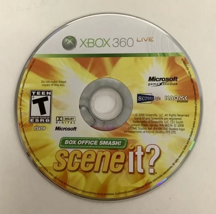 Scene It? Box Office Smash Microsoft Xbox 360 Video Game 2008 DISC ONLY XB360 - Image 1 of 1