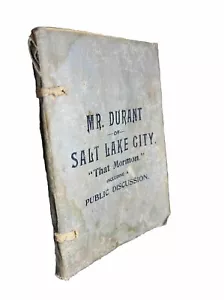 1898 Mr Durant of Salt Lake City That Mormon Public Discussion *Read-See Photos* - Picture 1 of 10