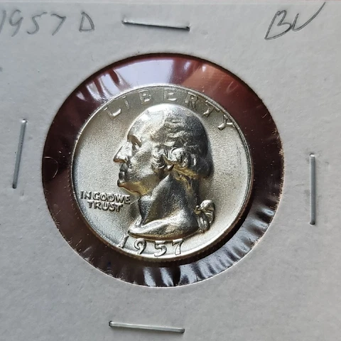 1957-D Washington Quarter - Gem BU -- 90% Silver Cover