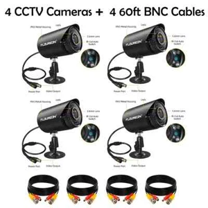 4 PACK CCTV Security Cameras 720P Outdoor/Indoor With 60 ft BNC Cables - Picture 1 of 4